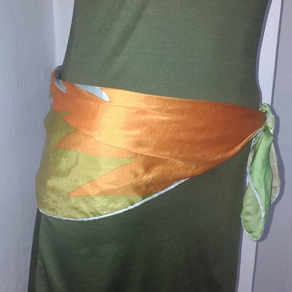 Super Cute Mock Neck Dress with Vintage Scarf - Picture 2 of 5